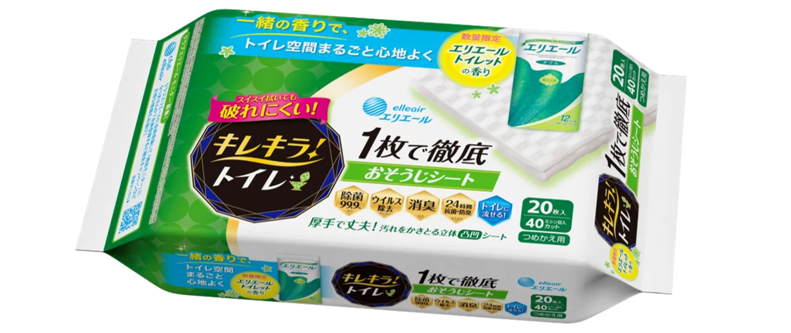 6月1日発売 エリエール香りのキレキラ！トイレシート