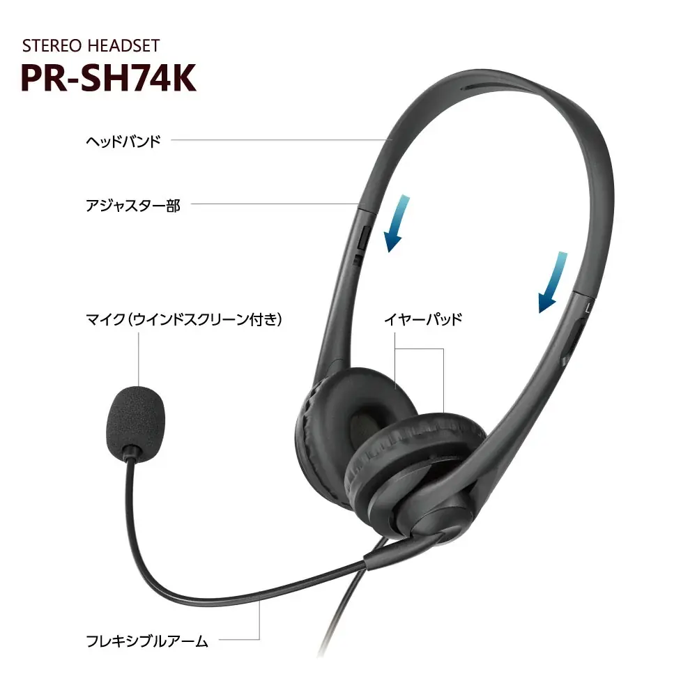 長時間でも快適、遅延なしでクリアな通話を実現　軽量設計＆フレキシブルマイク搭載の有線ステレオヘッドセット「PR-SH74K」を発売 画像 4