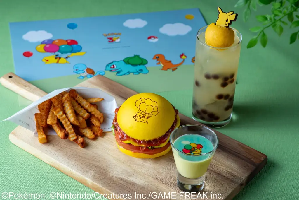 そらとぶピカチュウをデザインしたパフェ、ピカチュウをテーマにしたオールイエローのグルメバーガーなど冒険がテーマのメニューが登場「ポケモン30周年コラボレーション グランド アドベンチャー」 画像 7