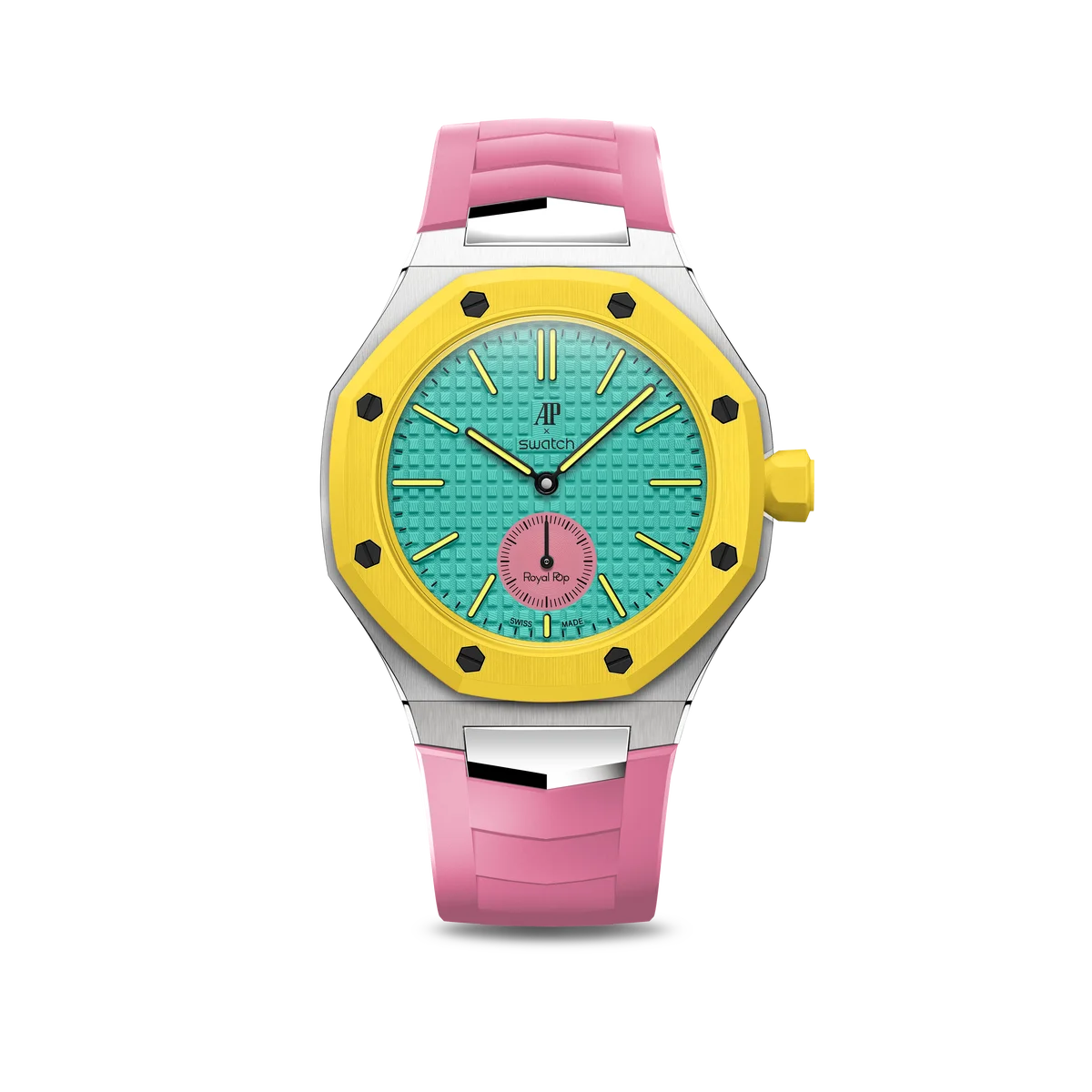 GOLDEN CONCEPTが、先日発表された「Audemars Piguet & Swatch」のコラボレーションモデル「Royal Pop」を腕時計に作り替える専用ケースを発売。 画像 12