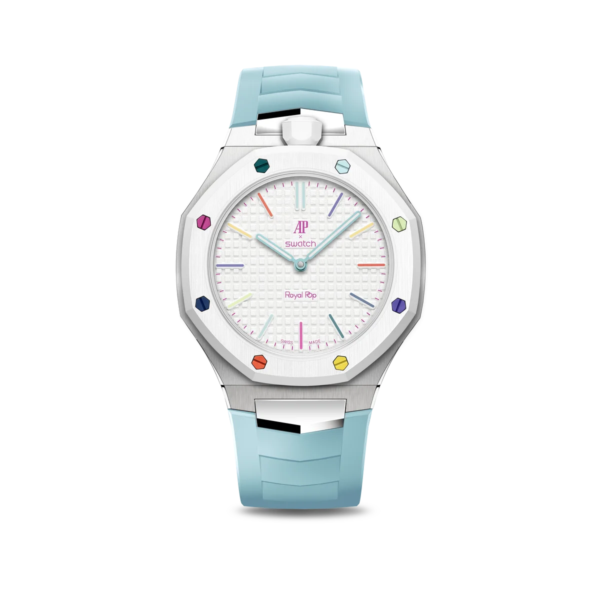 GOLDEN CONCEPTが、先日発表された「Audemars Piguet & Swatch」のコラボレーションモデル「Royal Pop」を腕時計に作り替える専用ケースを発売。 画像 8
