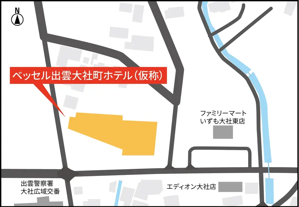 島根県初進出「ベッセル出雲大社町ホテル（仮称）」2028年春開業へ　ベッセルホテルズ初、待望の「夕食ビュッフェ」を提供！　～出雲大社のお膝元で、天然温泉と2食付きの贅沢なひとときを～ 画像 3