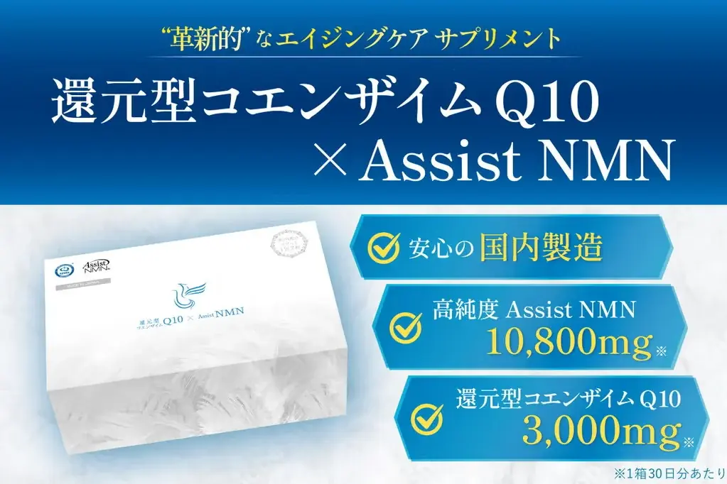 健康寿命を伸ばしたい！「還元型コエンザイム10×Assist NMN」クラウドファンディング支援を開始 画像 1