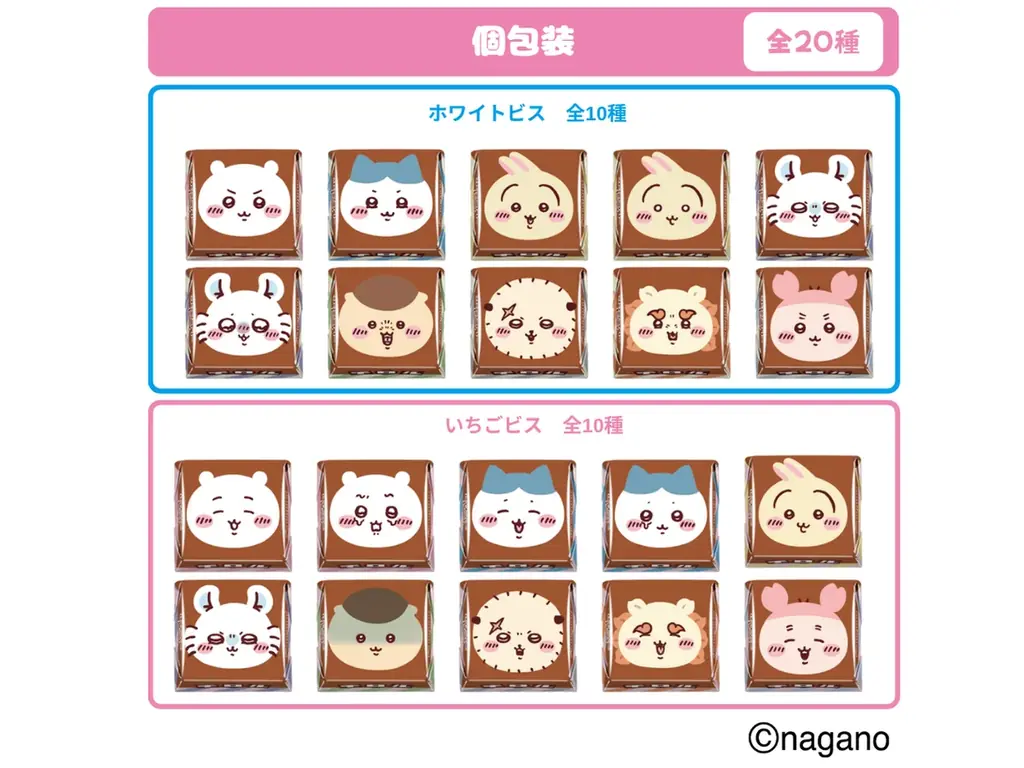 【ちいかわ】全20種類のかわいいパッケージ！オリジナルのスクエア缶で登場！「ちいかわ チロルチョコ缶」新発売！ 画像 4