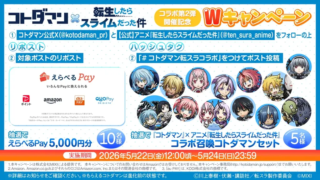 『コトダマン』×アニメ『転生したらスライムだった件』コラボ第2弾を5月25日（月）より開催！ 画像 14