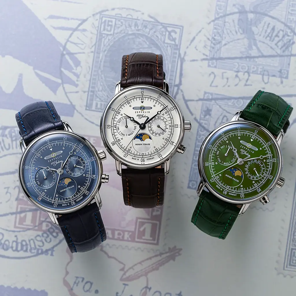 ドイツ時計ブランド『ZEPPELIN（ツェッペリン）』、『100周年記念シリーズ 36mm ムーンフェイズ』が5月22日に発売。同日から「本革ウォッチロール」がもらえるキャンペーンを開催します。 画像 2