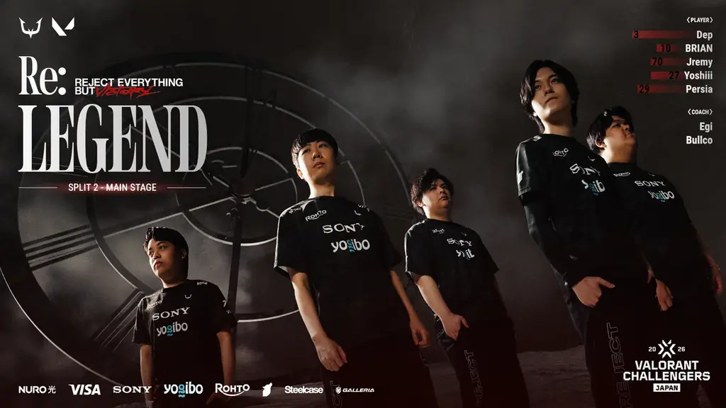 eスポーツチーム「REJECT」VALORANT部門が『VALORANT Challengers Japan 2026 Split 2 Main Stage』に出場 画像 1