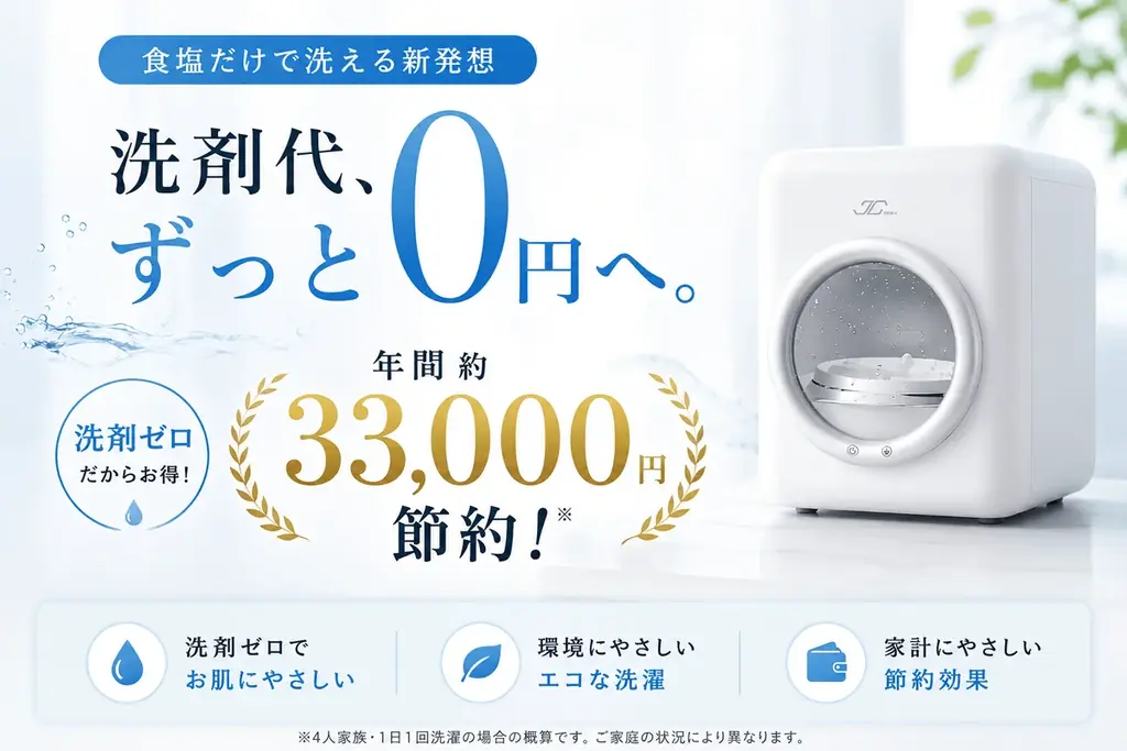 「洗剤も、置き場所も、いらない。」水と塩だけで99.9%除菌する超小型洗濯機「CLEAN-X」先行販売開始！新たに25%OFFのリターンを追加しました。 画像 6
