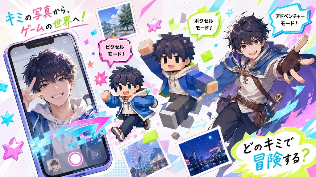 DreamCore、写真からゲームをAI生成する新機能「ピクトミックス（Pictomix）」をリリース。1枚の写真が、みんなで遊べる体験に変わる 画像 2