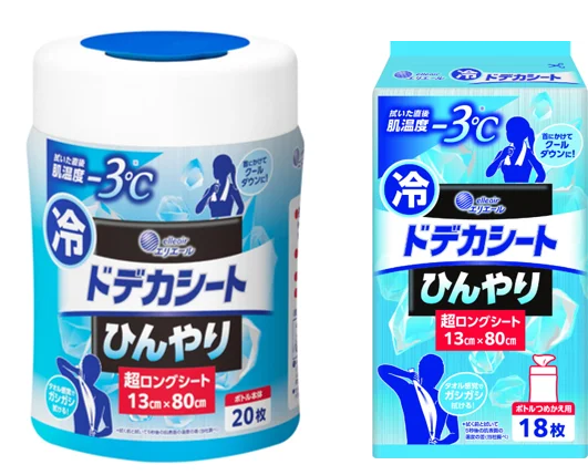 拭いた直後の肌温度-3℃※1！全身拭ける超ロングタイプの汗拭きシートが登場『エリエール ドデカシート 超ロング』6月1日（月）新発売 画像 8