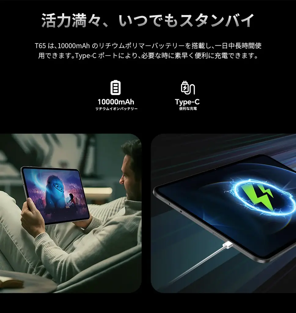 【19%OFF】大型13インチタブレット「Teclast T65 256GB」が26,524円の大特価！6/2まで | Android 16 | 120Hz | 10000mAh | SIMフリー 画像 4