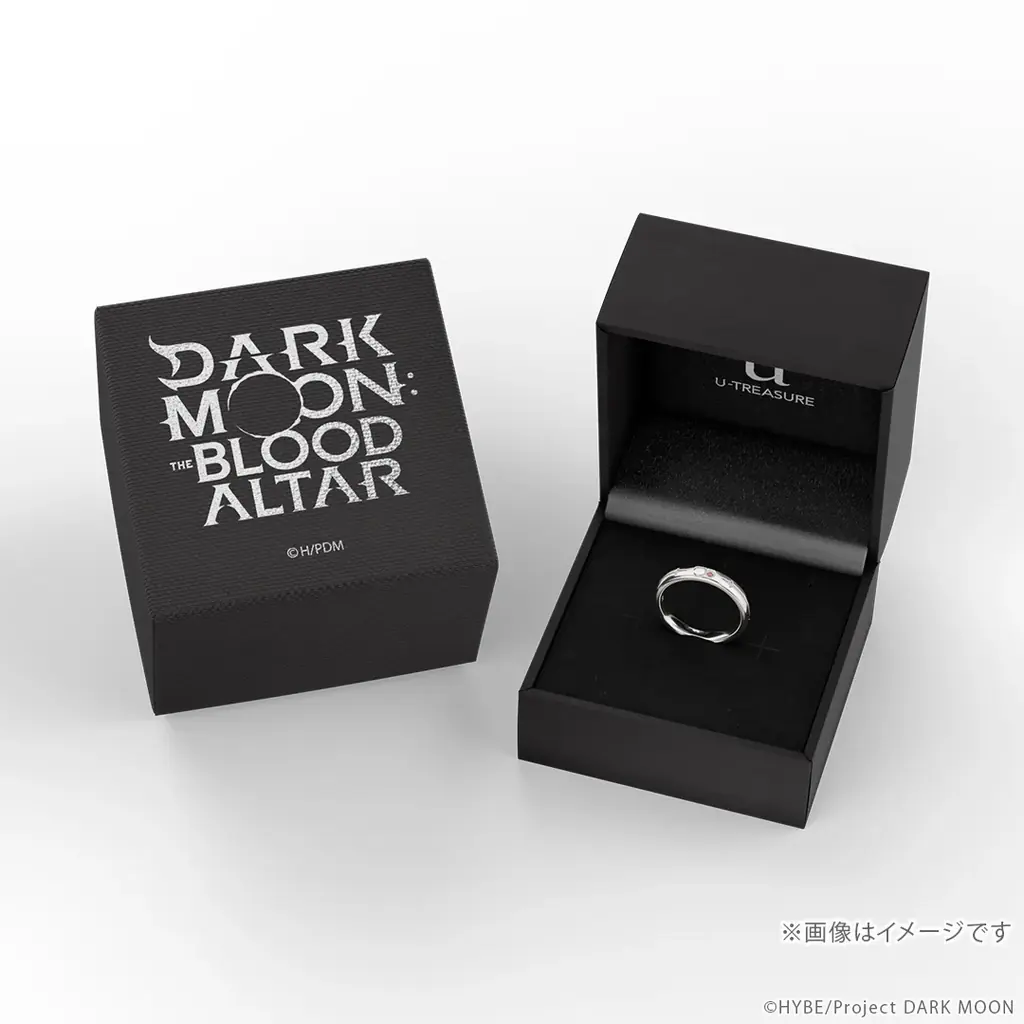 アニメ「DARK MOON: THE BLOOD ALTAR」祭壇に降り注ぐ月光を一粒の宝石に。中央に輝く月に寄り添うようにあしらったリング（指輪）。内側にはヴァンパイアの名前とアイコンの刻印を 画像 10