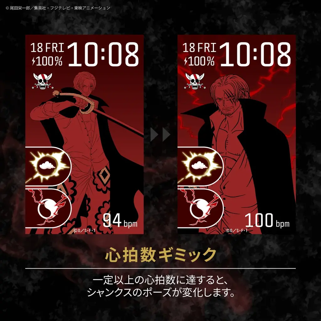 ファーウェイ・ジャパン提供のスマートウォッチをベースに、GARRACKより『ONE PIECE（ワンピース）』四皇のバギー、シャンクス、ティーチ、ルフィをイメージしたスマートウォッチを発売！ 画像 7