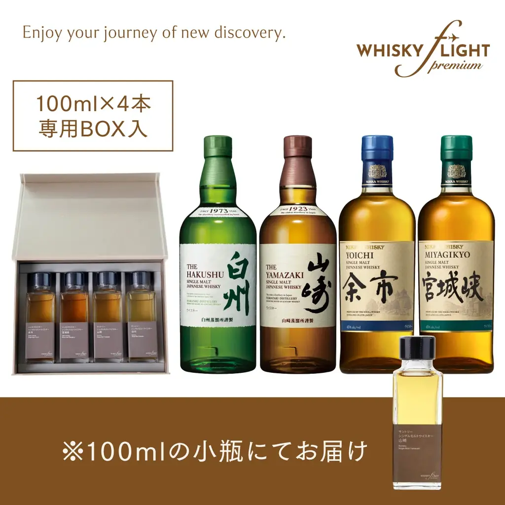 希少な山崎・白州も100mlで。「WHISKY FLIGHT Premium」新発売～「少しずつ、贅沢に」を叶えるウイスキー量り売りシリーズが進化～ 画像 3