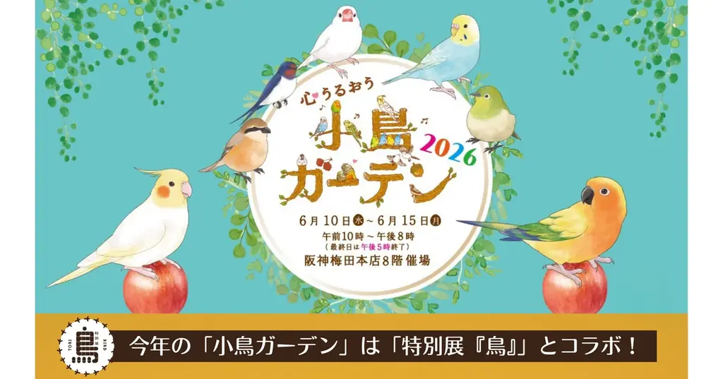 【阪神梅田本店】約100名の鳥作家が集結！「小鳥ガーデン」が今年さらにパワーアップして開催いたします 画像 1