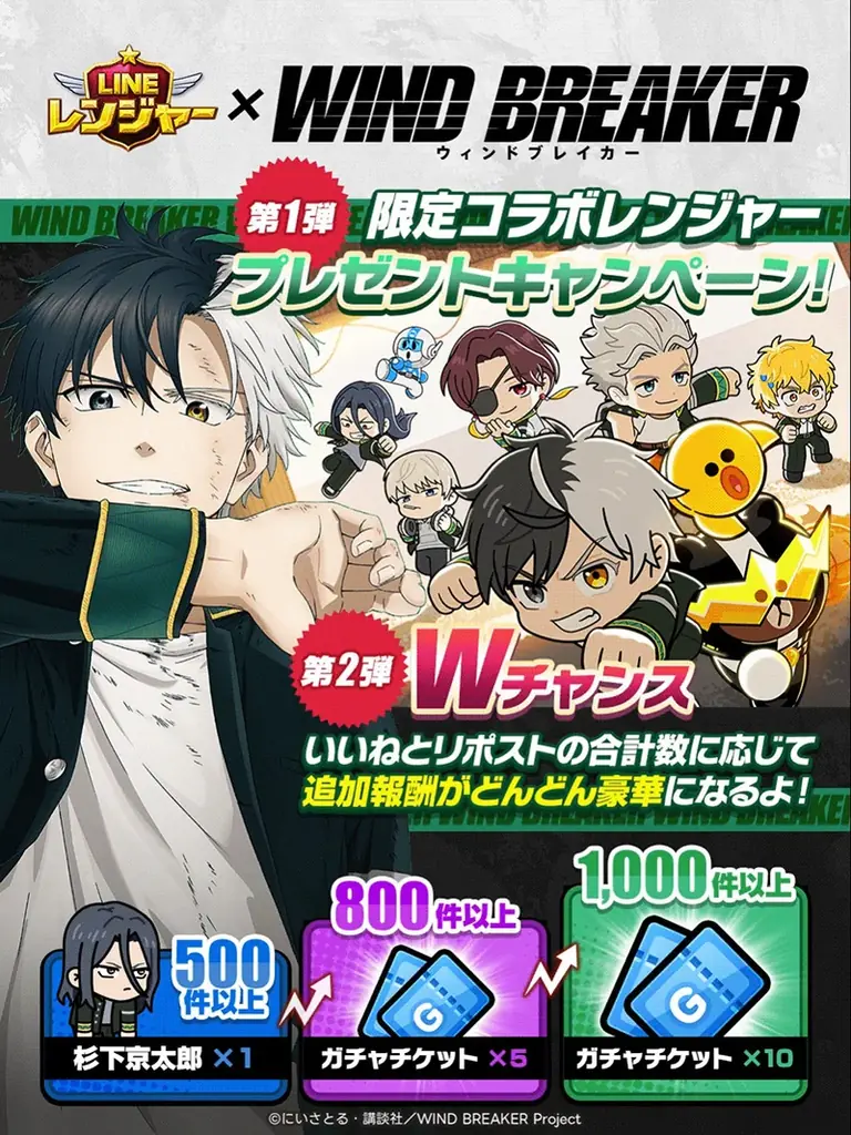 【LINE GAME】「LINE レンジャー」、TVアニメ『WIND BREAKER』とコラボレーション開始！ 画像 4