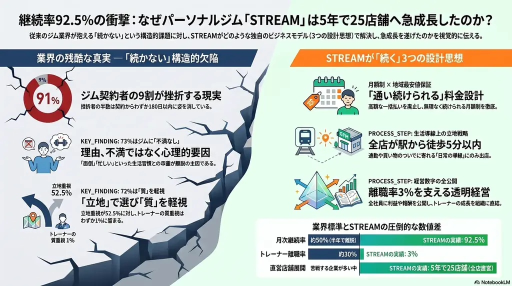 【5年で直営25店舗】半年で約半数が退会しているジム業界で、継続率92.5％ パーソナルジムSTREAMが関西初進出 画像 2