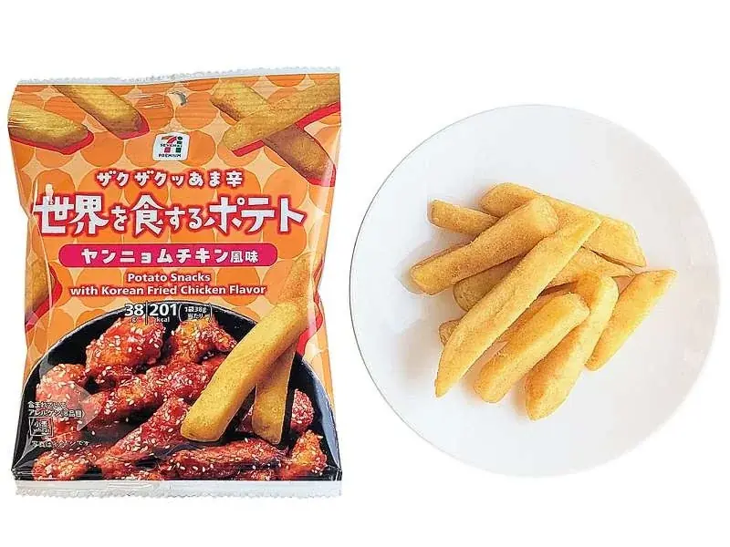 甘辛いヤンニョム×ザクザク食感を楽しむ「セブンプレミアム 世界を食するポテト ヤンニョムチキン風味」が新登場！本場韓国の味を表現したお菓子・おつまみなどもあわせて発売！ 画像 2