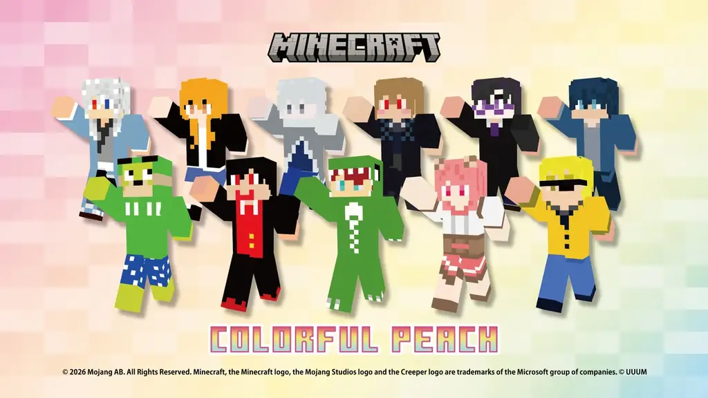 カラフルピーチ全員のマインクラフトスキンぬいぐるみが登場！6月1日より販売開始 画像 1
