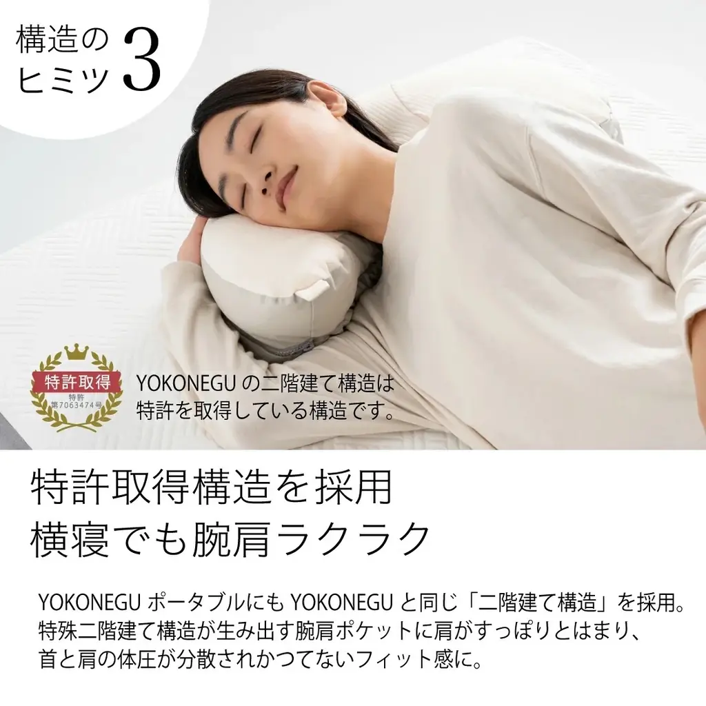 【本日から48時間限定】30%OFFクーポン配布中｜持ち運べる快眠枕「YOKONEGUポータブル」がBIGセール！〜どこでも自分だけの特等席〜 旅行や出張のお供に、災害時の備えに。フェーズフリーにも。 画像 4
