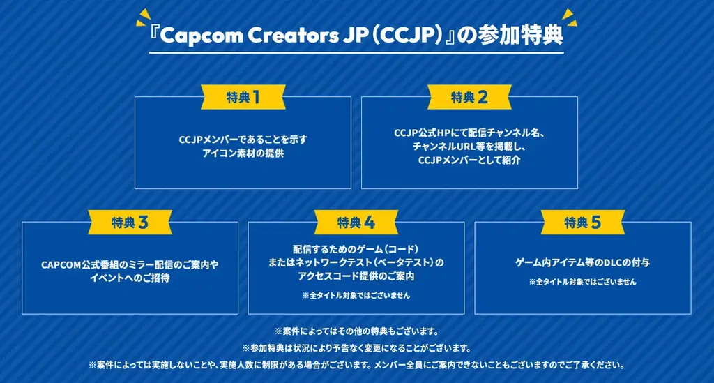 カプコンタイトルを一緒に盛り上げてくれる動画クリエイター「Capcom Creators JP（CCJP）」の第4期メンバー募集開始！　カプコンタイトルの魅力や楽しさを発信しよう！ 画像 2