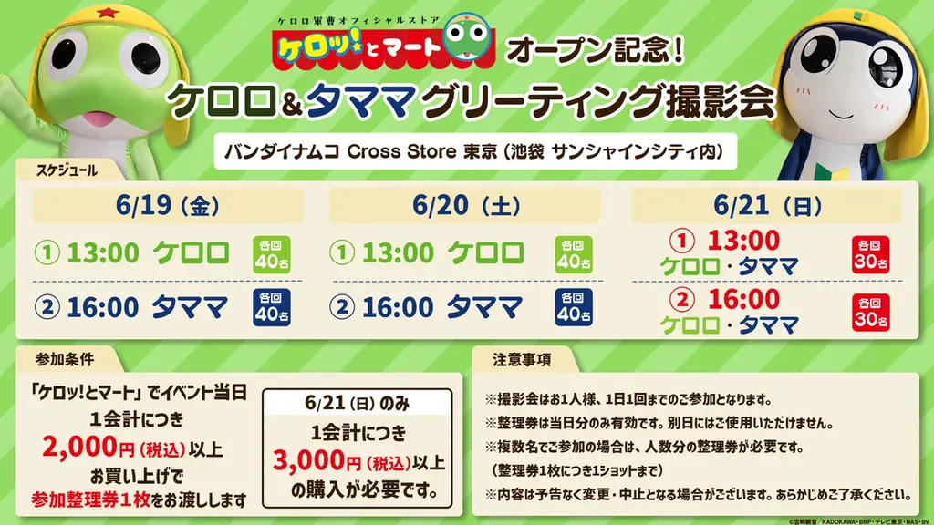 『ケロロ軍曹』のオフィシャルストアと「ガンダムシリーズポップアップコーナー」が「バンダイナムコ Cross Store 東京」に6月19日(金)同時オープン 画像 6