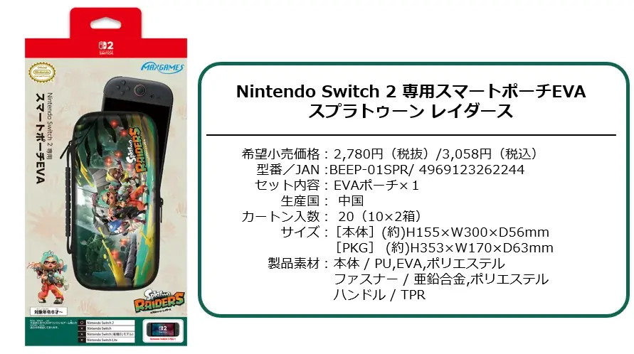 Nintendo Switch 2 用ライセンスアクセサリー「スプラトゥーン レイダース」シリーズ　全2種2026年7月23日（木）より発売開始予定！ 画像 4
