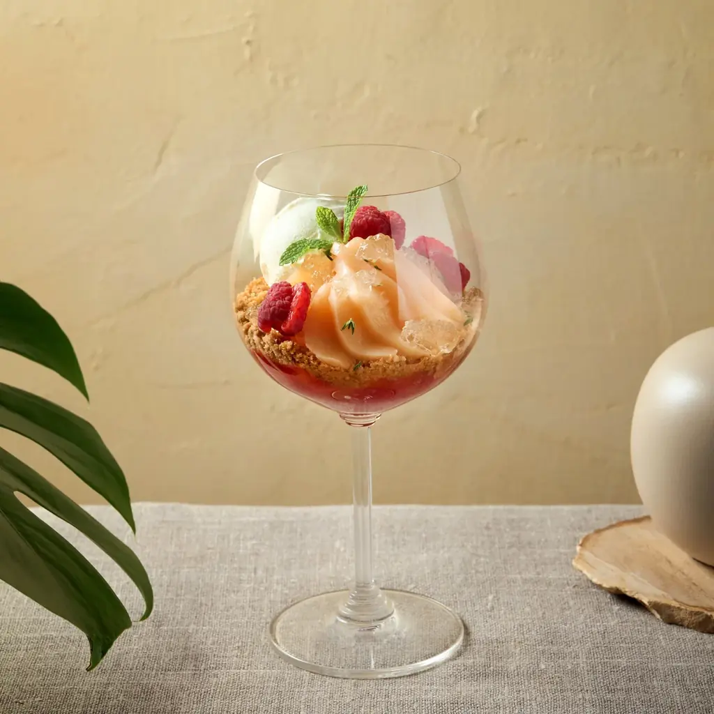 ホテルグランバッハ東京銀座 | 旬の桃と発酵のマリアージュ「グランバッハパフェ『Fermenté -Peach Melba-』」を発売 画像 1