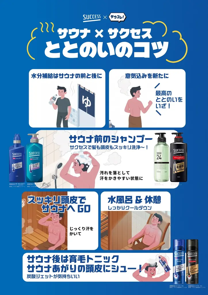 「サウナといったらサクセス！」が全国へ。6月15日（月）より日本最大級のサウナメディア「サウナコレクション」と花王「サクセス」が北海道から九州までのサウナ施設を一斉ジャック。 画像 25