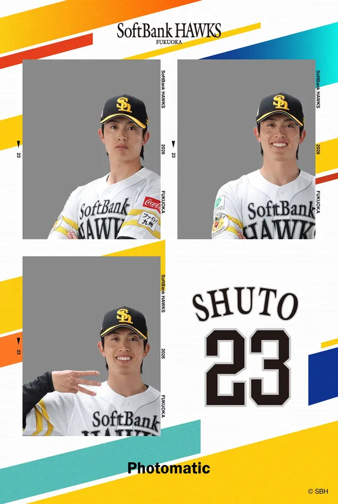近藤選手や柳田選手など7名の選手とコラボ、Photomaticと福岡ソフトバンクホークスのコラボフレームが大好評につき今シーズンも登場 画像 7