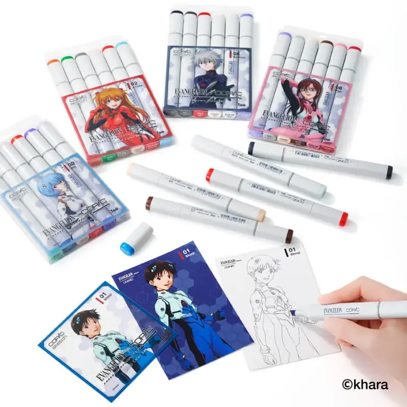 【エヴァンゲリオン×コピック】初のコラボセットがいよいよ一般販売を開始。限定ボディデザイン・特別色名仕様のコピックスケッチに加え、レイやアスカらの塗り絵も収録したこだわりのセット 画像 9