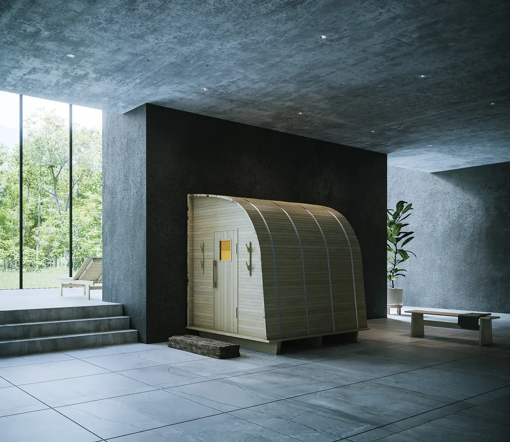 マルニ木工 × ONE SAUNA 共同開発の家具品質サウナ「kupu sauna」、「湯の山 素粋居」へ世界初導入〜 木の客室「木刻」、石の客室「石砬」で異なるサウナ体験を設計 〜 画像 2
