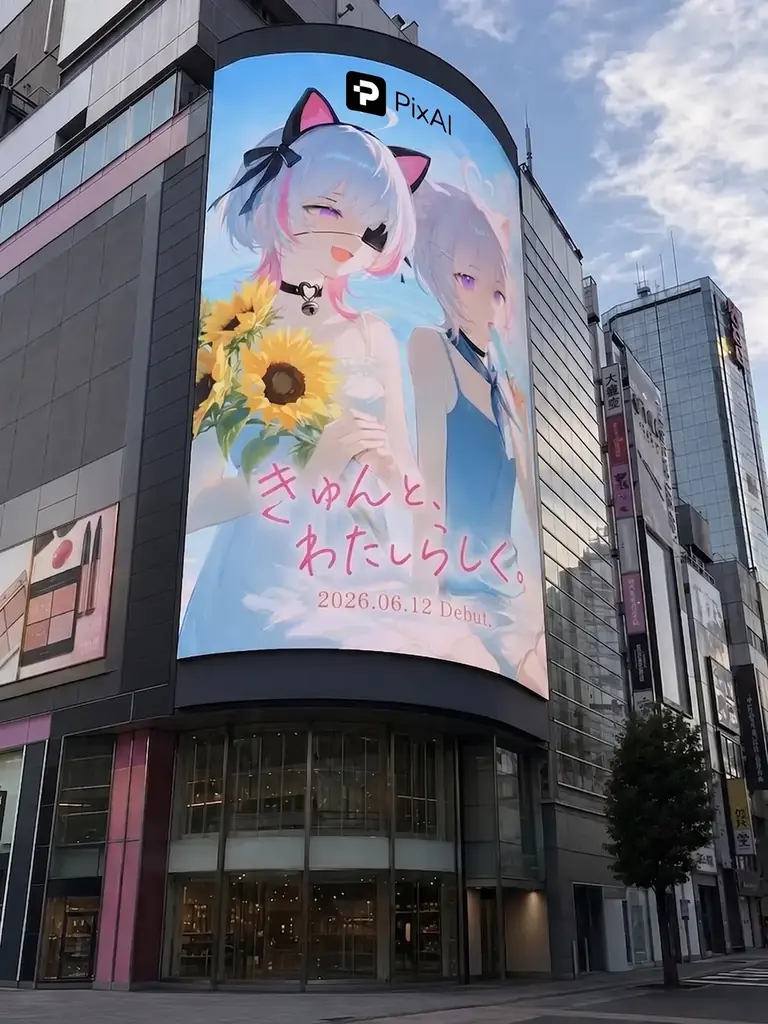 PixAIがワンクリックで街中広告風ビジュアルを生成