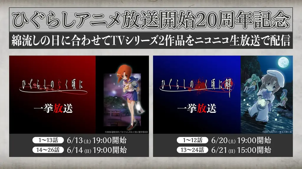 6/21“綿流しの日”が迫る～　アニメ『ひぐらしのなく頃に』＆『ひぐらしのなく頃に解』ニコニコ生放送コメント最多シーンTOP5を発表 画像 11