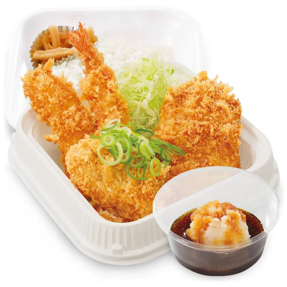 海鮮も肉も。どちらも主役の欲張り丼。「海鮮三種とロースの醬油カツ」かつやで販売開始！ 画像 5