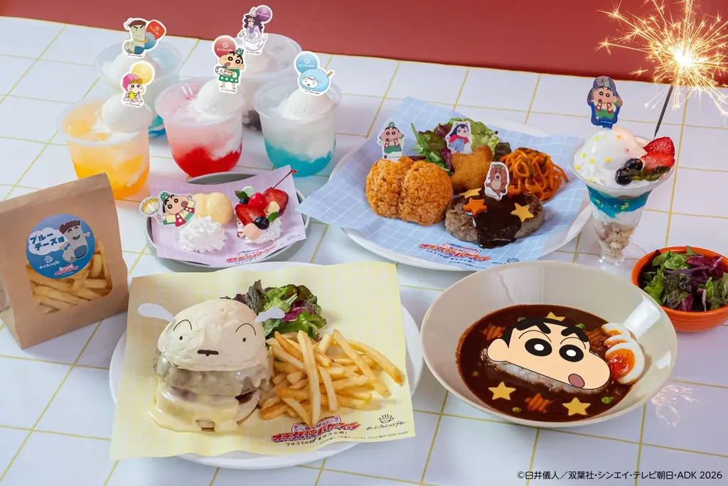 全国のおふろcafe と『映画クレヨンしんちゃん 奇々怪々！オラの妖怪バケ～ション』のコラボイベントが7月3日（金）からスタート。コラボしたおふろやカフェメニュー、グッズに加え、しんちゃんの館内放送も 画像 3