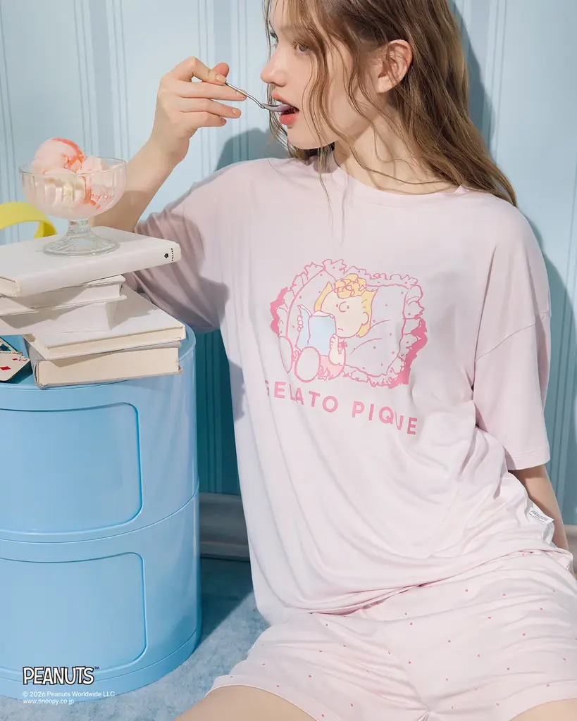 【gelato pique (ジェラート ピケ)】スヌーピーたちのリラックス感あふれるアートと一緒に心地よくひんやり過ごせるPEANUTS meets GELATO PIQUEを発売！＜7月1日発売＞ 画像 5