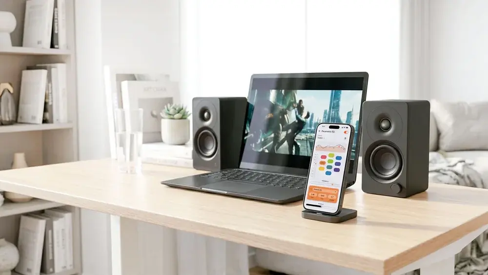 有線・無線でハイレゾ認証取得、バイアンプ アクティブ 2ウェイ設計と72W RMS出力でバランスの取れたサウンド ハイレゾ対応Hi-Fiデスクトップスピーカー「Creative XF1」発売のお知らせ 画像 12
