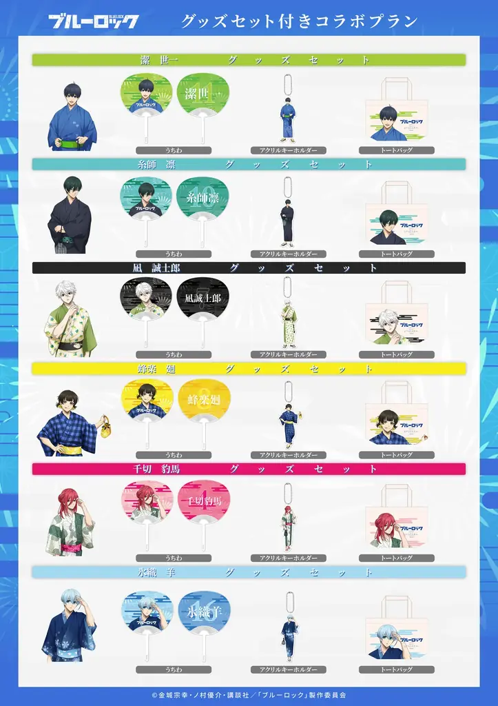 ブルーロックファン必見！潔たちが“好みのモノを取り入れた”浴衣姿の新規描き下ろしイラスト&グッズと街歩きが楽しめるコラボイベント！TVアニメ『ブルーロック』浴衣コラボ7月6日(月)より開催！ 画像 14