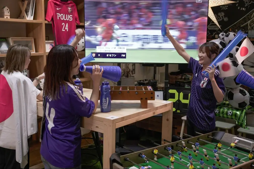 とまらない快進撃！　おふろcafe utataneで、とことん楽しむサッカー観戦イベントを実施中。おふろでラウンジで、そしてサウナ室でも盛りあがろう 画像 5