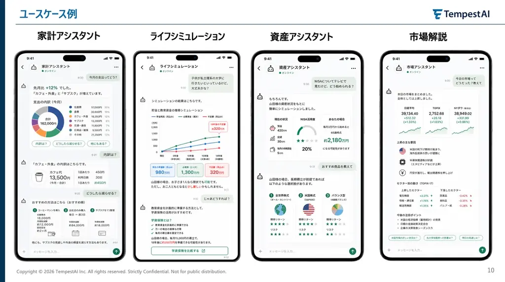 東大発・金融特化AIベンダーTempestAI、金融機関の厳格なリスク管理要件に対応するLLMガードレール搭載「パーソナライズ金融AIコンシェルジュ基盤」の提供を開始 画像 4