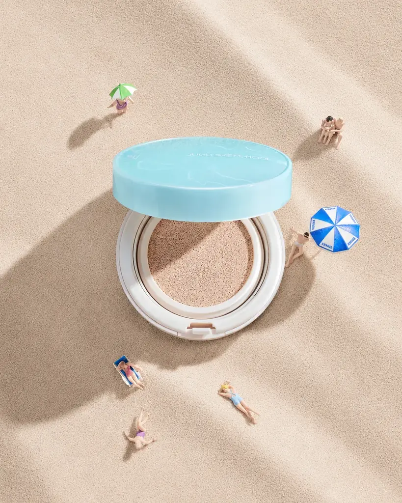 「JUNGSAEMMOOL」夏のエメラルドブルーの海をとじこめたような限定パッケージのヌーダークッション「エッセンシャルスキンヌーダークッション コースタル エディション」企画セット 画像 2