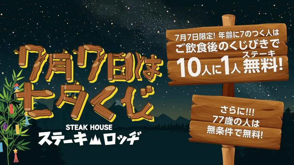 7/7七夕限定　年齢に7で秋葉原ステーキ無料