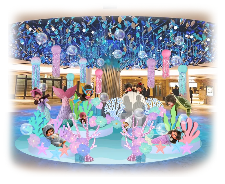 モンチッチがホワイティうめだで夏を満喫初コラボ装飾「モンチッチのFun Fun Summer!」 画像 2