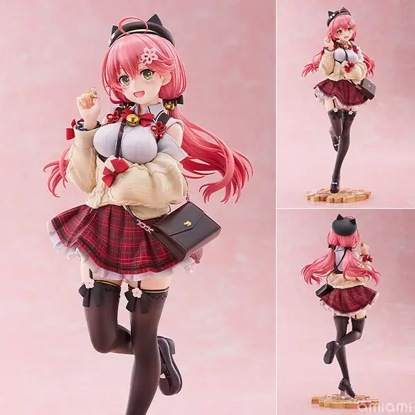 『ホロライブ』より、「さくらみこ」が私服姿のスタチューフィギュアで登場。あみあみにて予約受付中。 画像 2