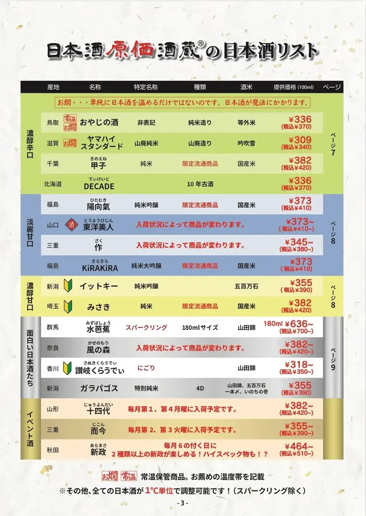 【希少酒の月】十四代・而今・新政など人気希少酒が毎日楽しめる！7月限定「毎日希少酒開栓」を日本酒原価酒蔵 新宿総本店限定で開催 画像 3