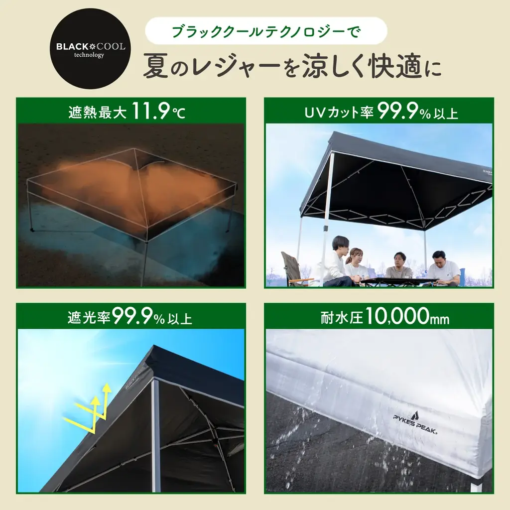 「夏の屋外をこれ1台で快適に」発売1年で20,000台を突破したタープテント｜Amazonプライムデーに登場 画像 3