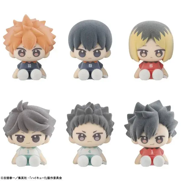 アニメ『ハイキュー！！』より、ぬいぐるみっぽいビジュアルのふわふわフロッキーフィギュアが登場。あみあみにて予約受付中。 画像 2