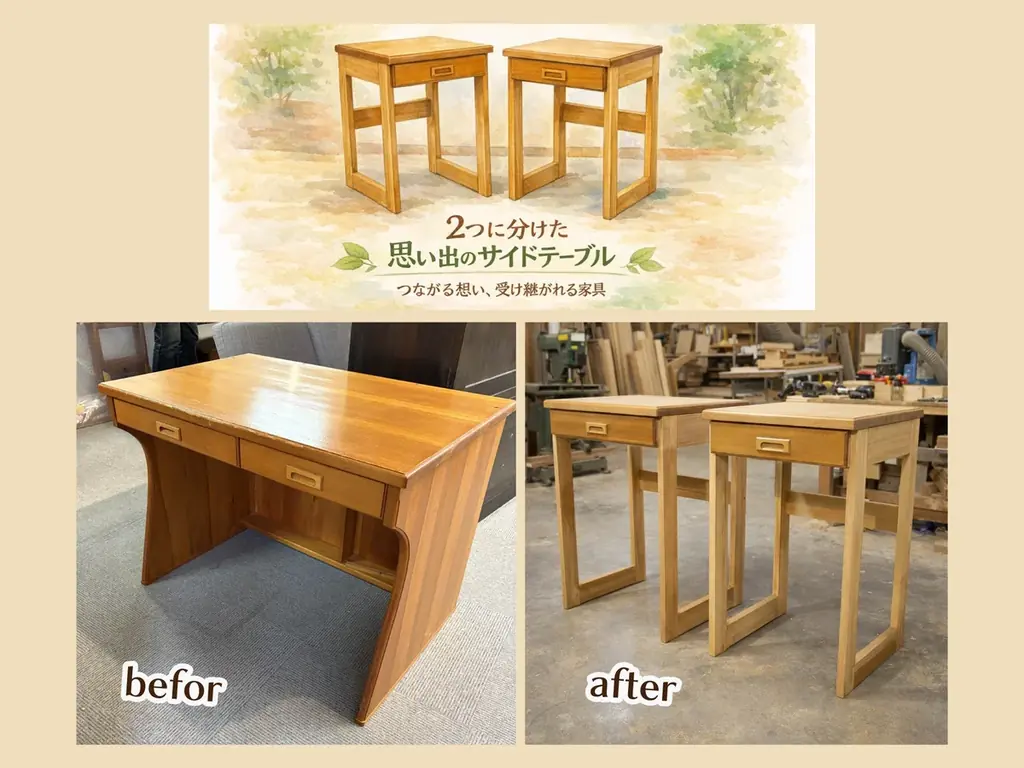 【家具のひらやま】思い出の家具を捨てずに次世代へ。スマホひとつで職人とつながる「家具リメイクの無料オンライン相談」を開始 画像 3