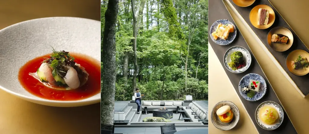 森の庭の夏季ダイニング